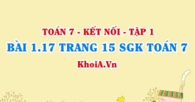 Bài 1.17 trang 15 SGK Toán 7 tập 1 Kết nối tri thức